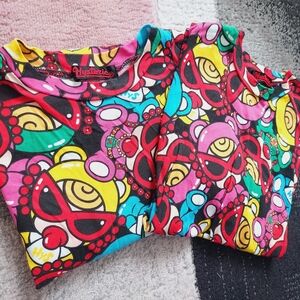 2 pcs Hysteric Mini lovely bear baby Colorful Graphic T-Shirts top tee set